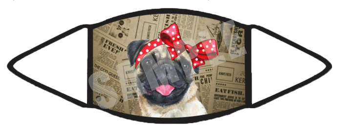 Pug Tan (Brown) Face Mask