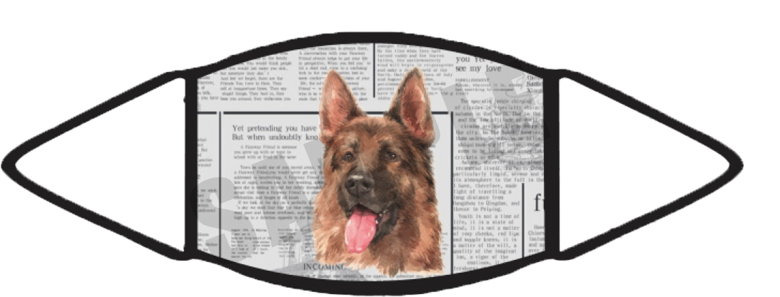 German Shepherd (Newspaper) Face Mask