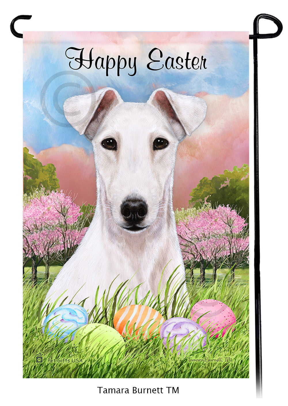 Fox Terrier Happy Easter - Garden Flag