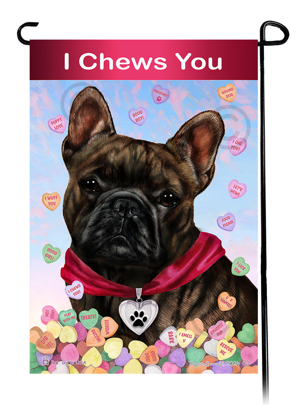 French Bulldog Valentine Sweetheart - Garden Flag