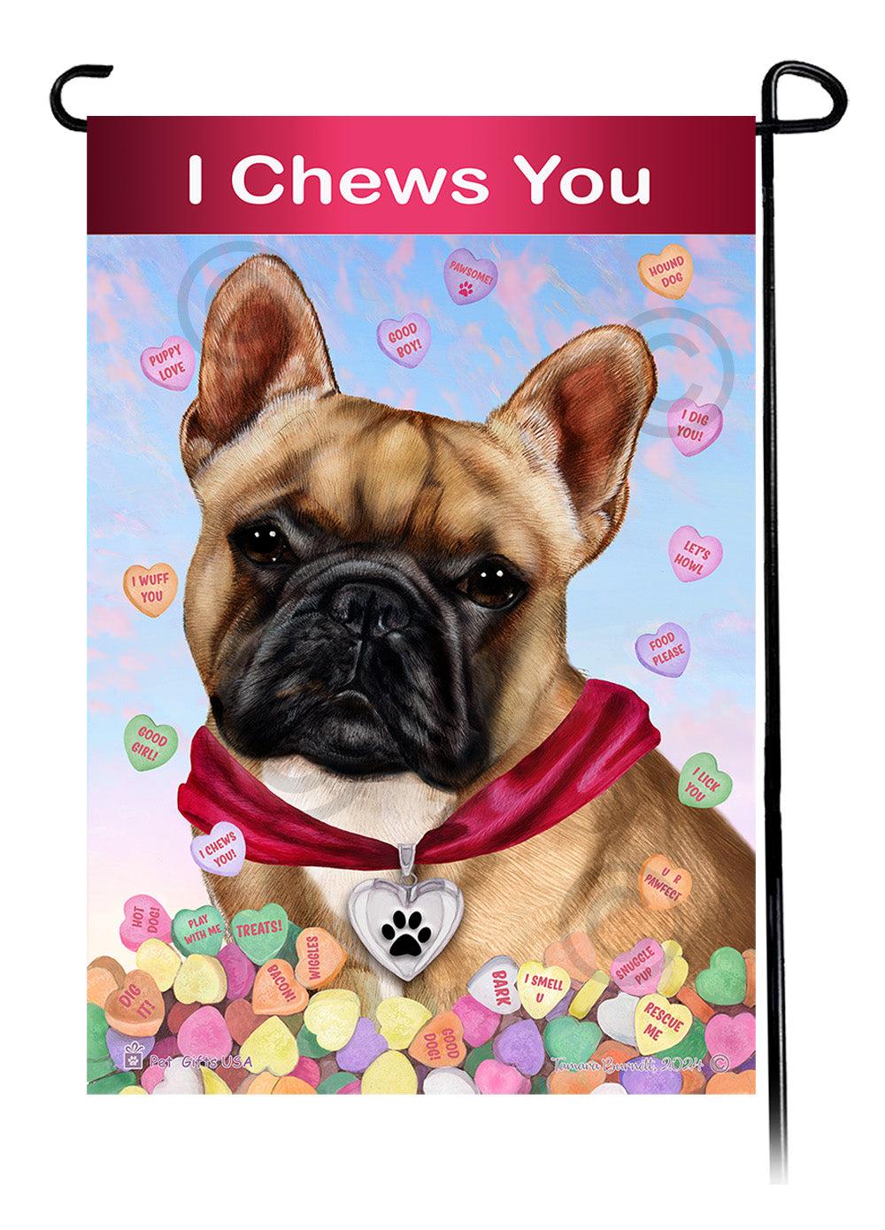 French Bulldog Valentine Sweetheart - Garden Flag