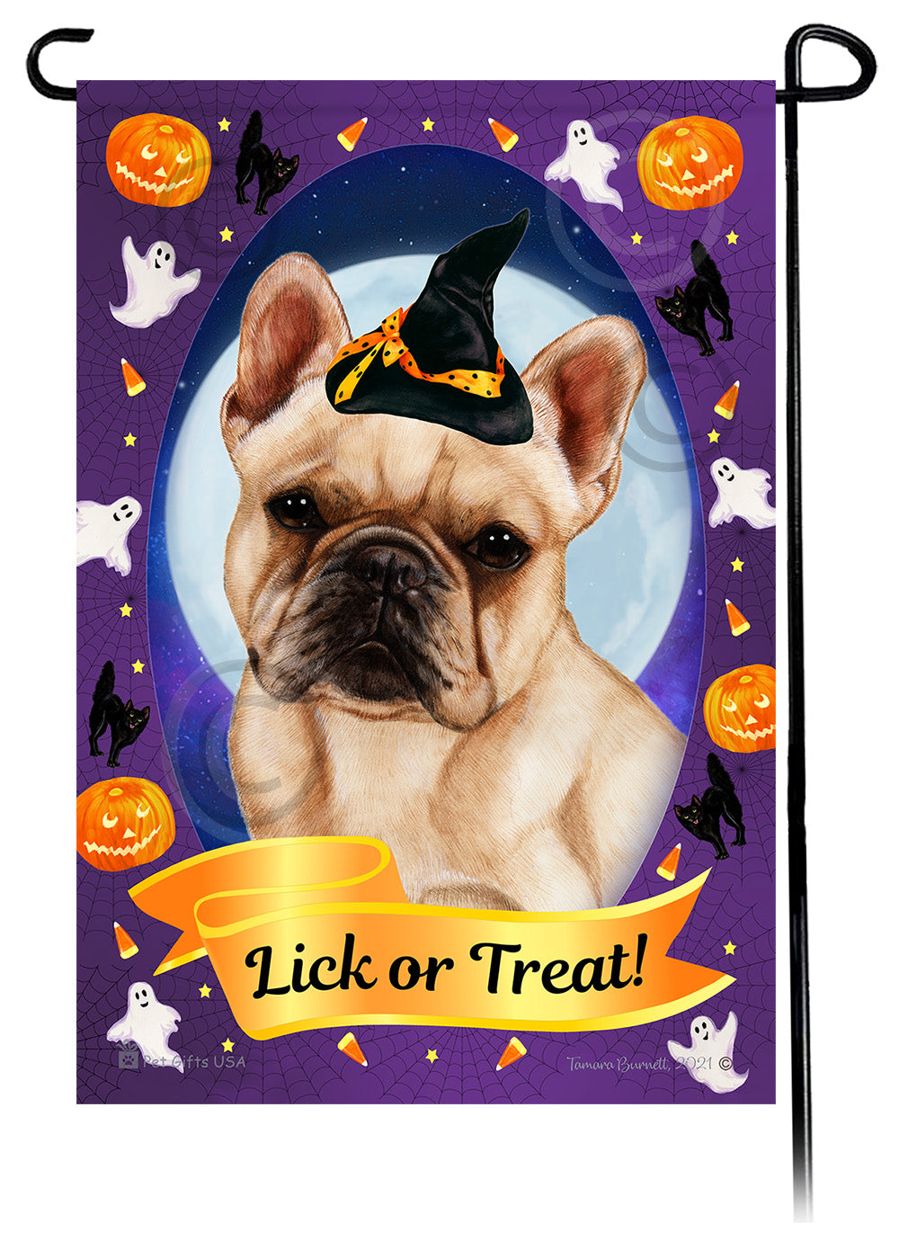 French Bulldog Halloween Howls - Garden Flag