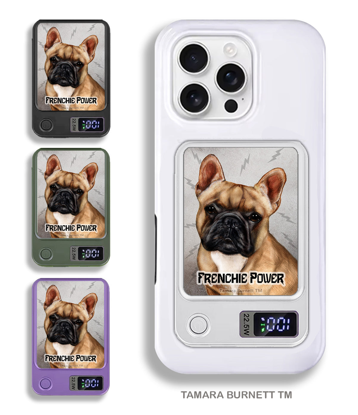 French Bulldog Fawn and White Phone Bank Wireless Charger