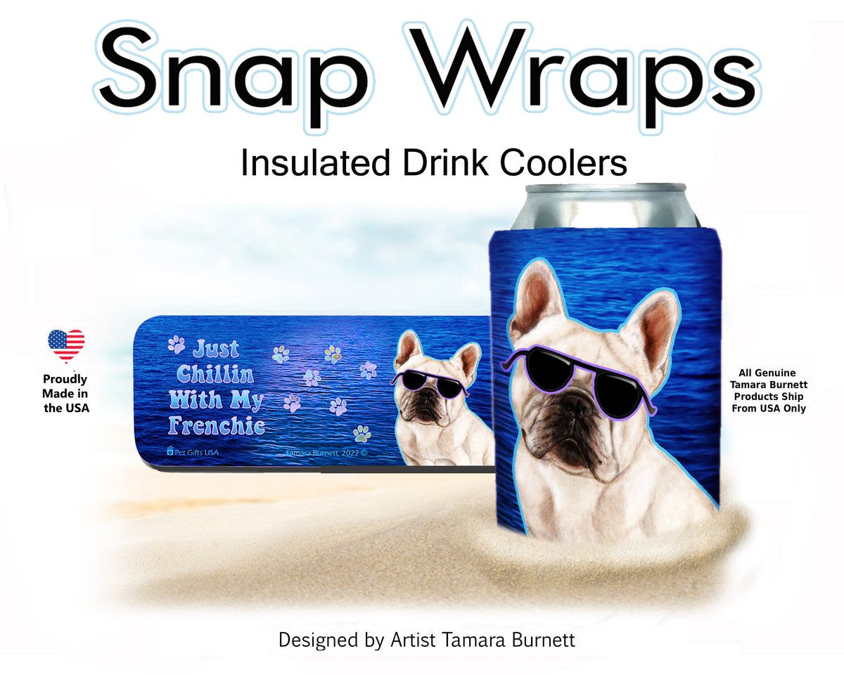 French Bulldog White Snap Wrap Cozy