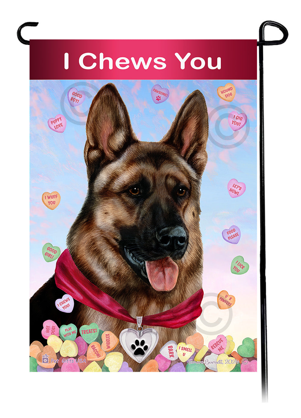 German Shepherd Valentine Sweetheart - Garden Flag