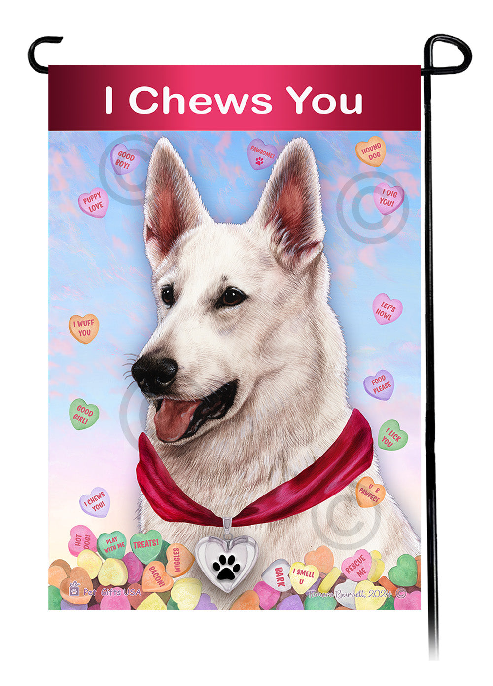 German Shepherd Valentine Sweetheart - Garden Flag