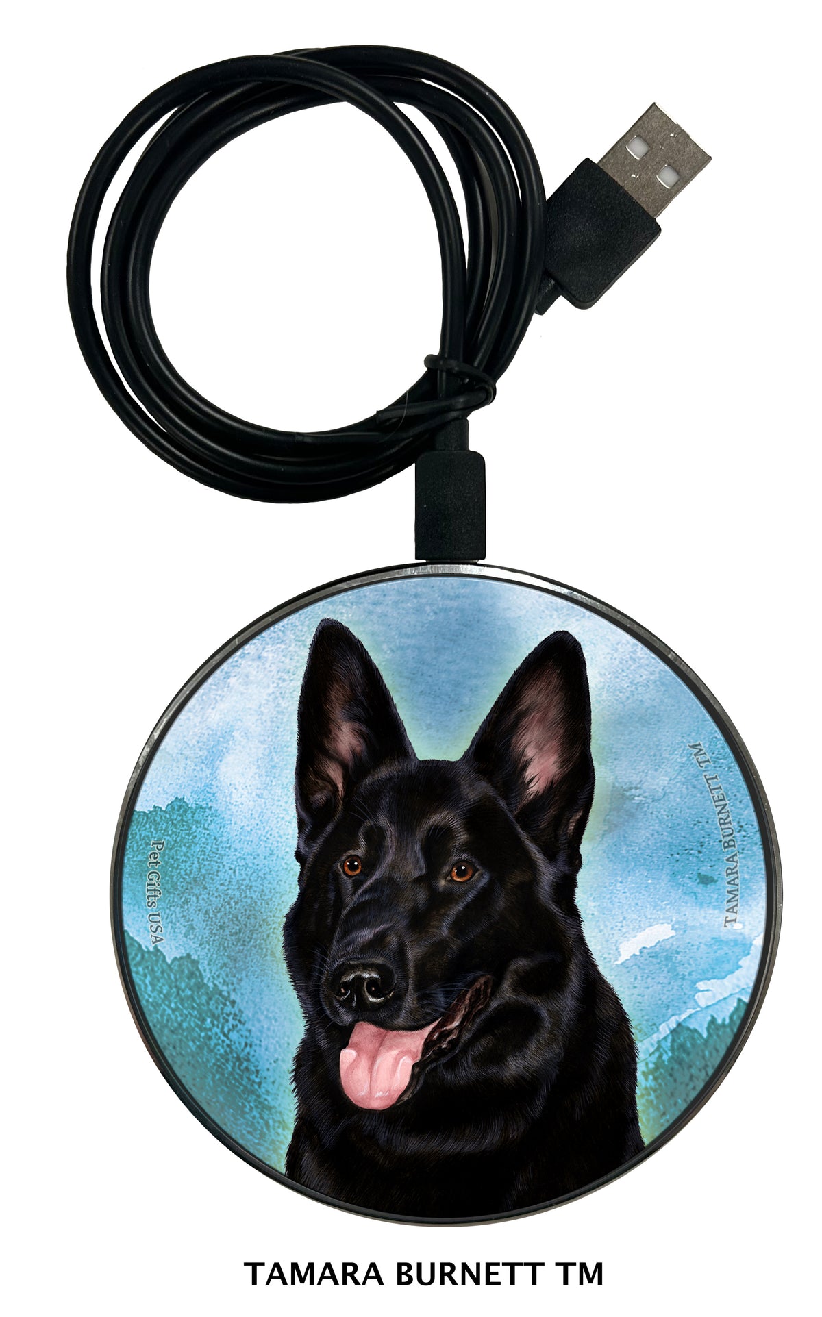 German Shepherd Black Zoomies Wireless Charger
