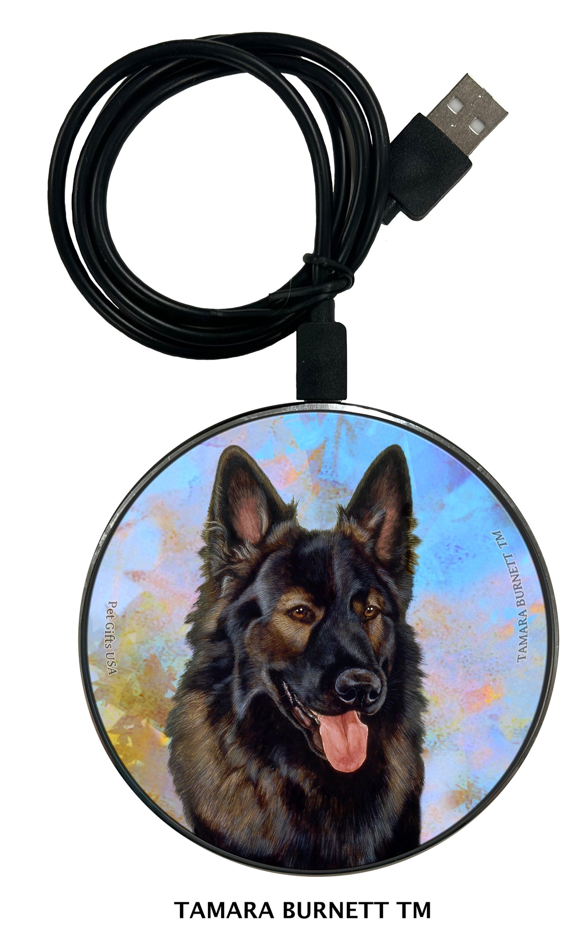 German Shepherd Brown Plush Zoomies Wireless Charger