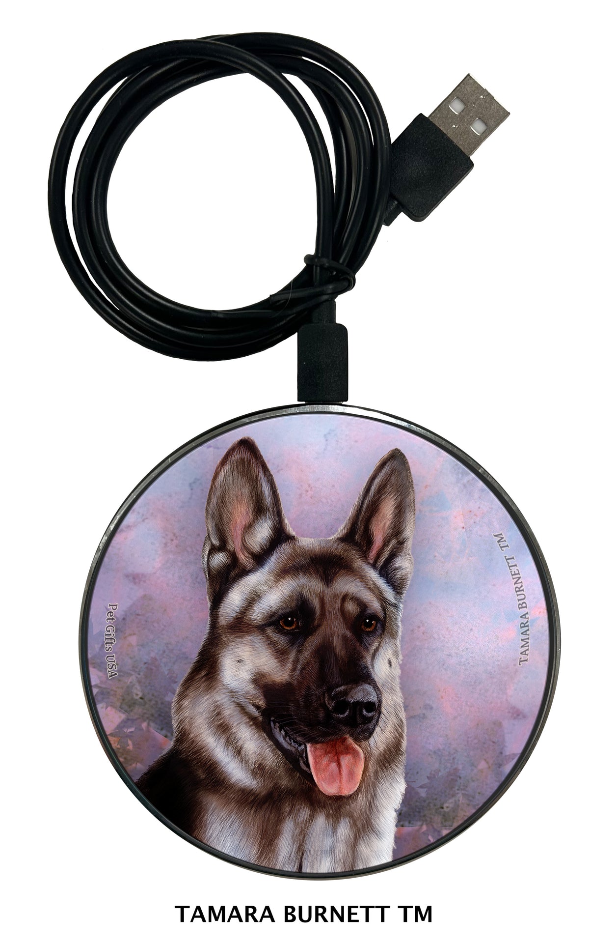 German Shepherd Silver Sable Zoomies Wireless Charger