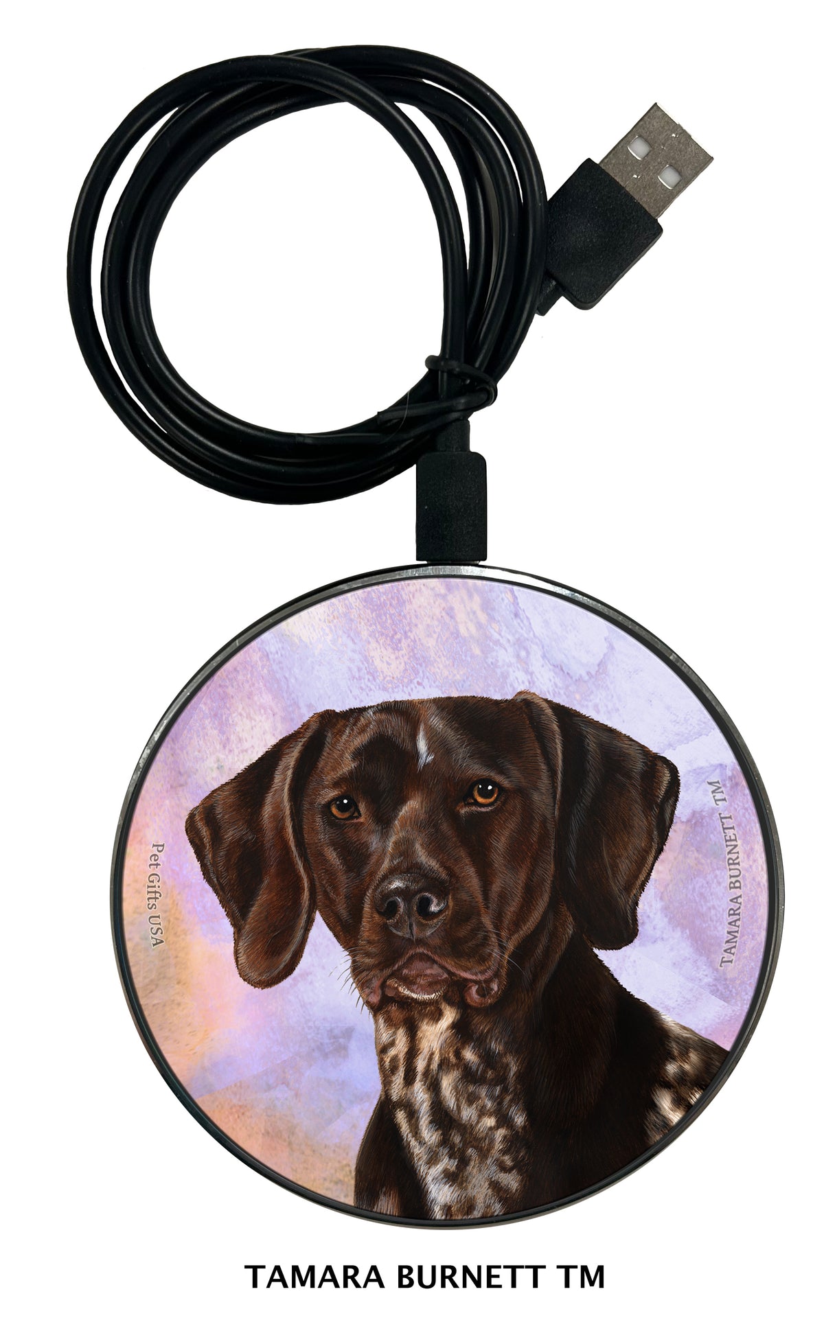 German Shorthaired Pointer Liver Roan Zoomies Wireless Charger