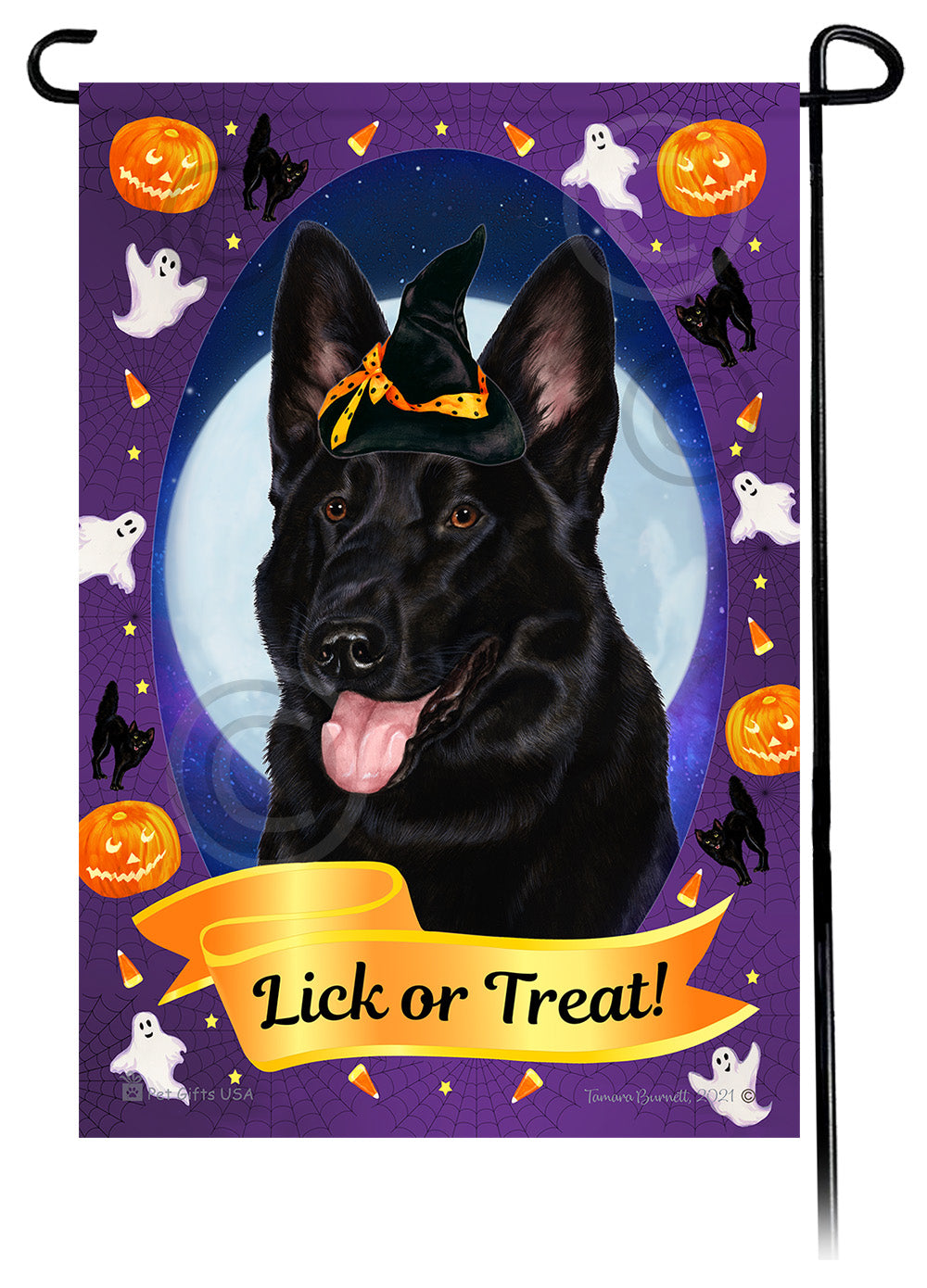 German Shepherd Halloween Howls Garden Flags