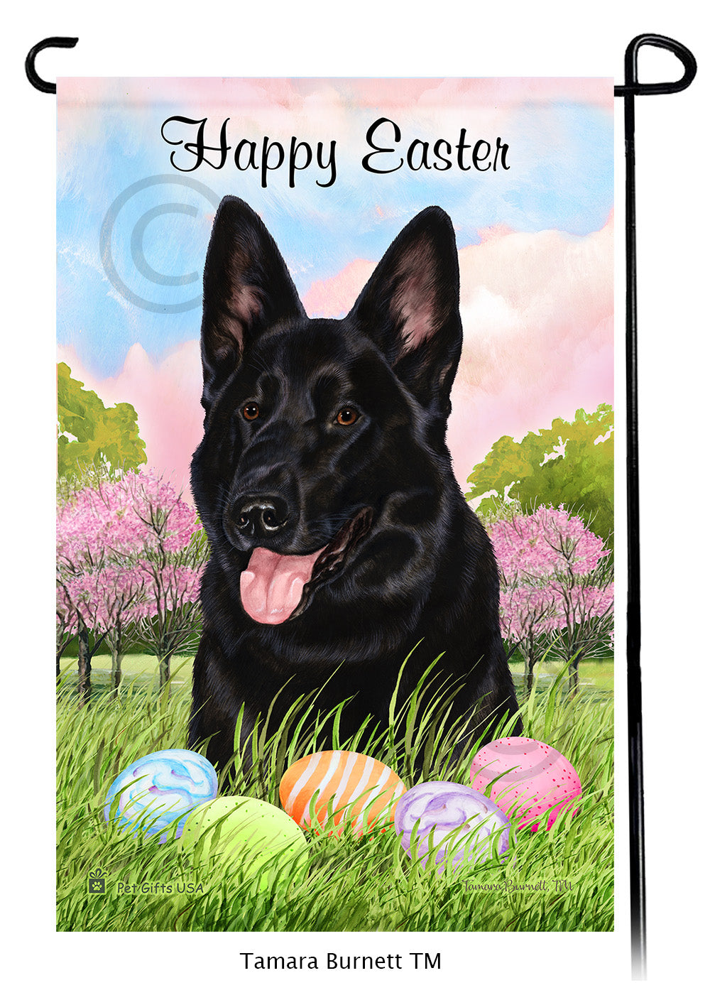German Shepherd Happy Easter - Garden Flag