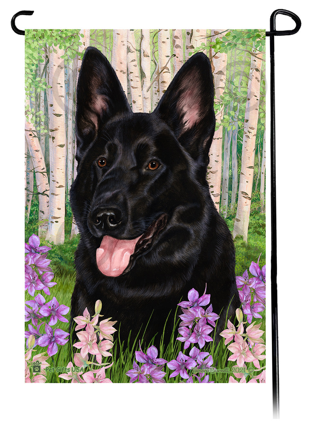 German Shepherd Spring Flowers - Garden Flag