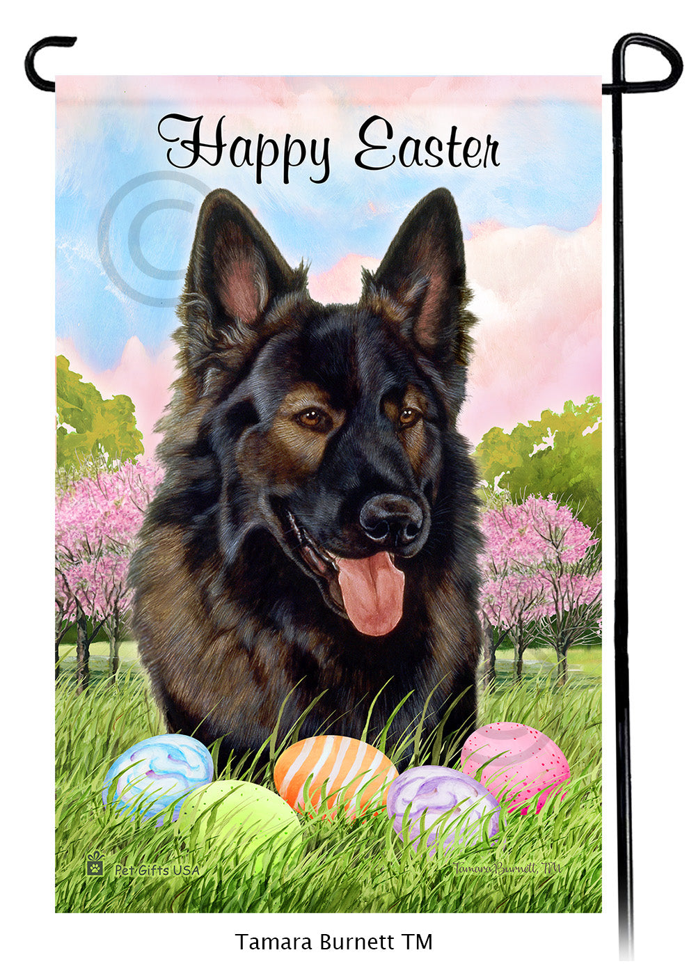 German Shepherd Happy Easter - Garden Flag