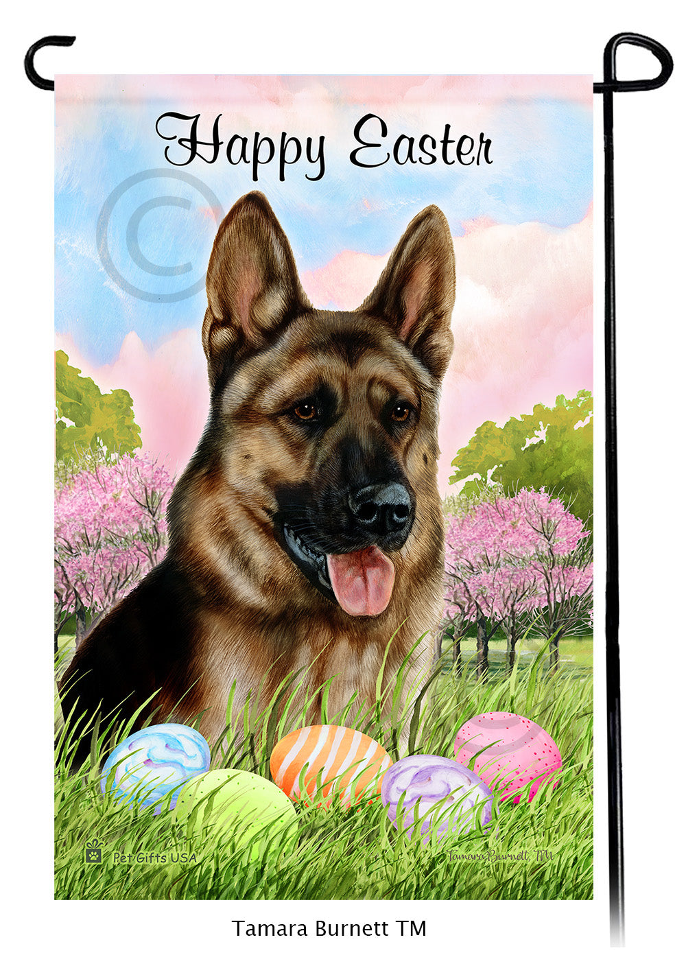 German Shepherd Happy Easter - Garden Flag