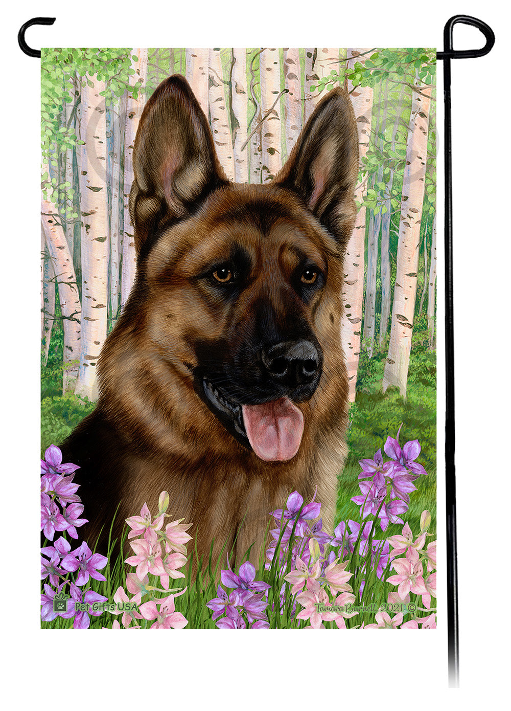 German Shepherd Spring Flowers - Garden Flag