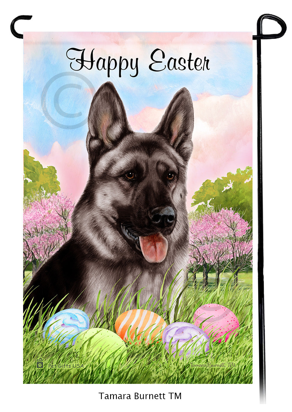 German Shepherd Happy Easter - Garden Flag