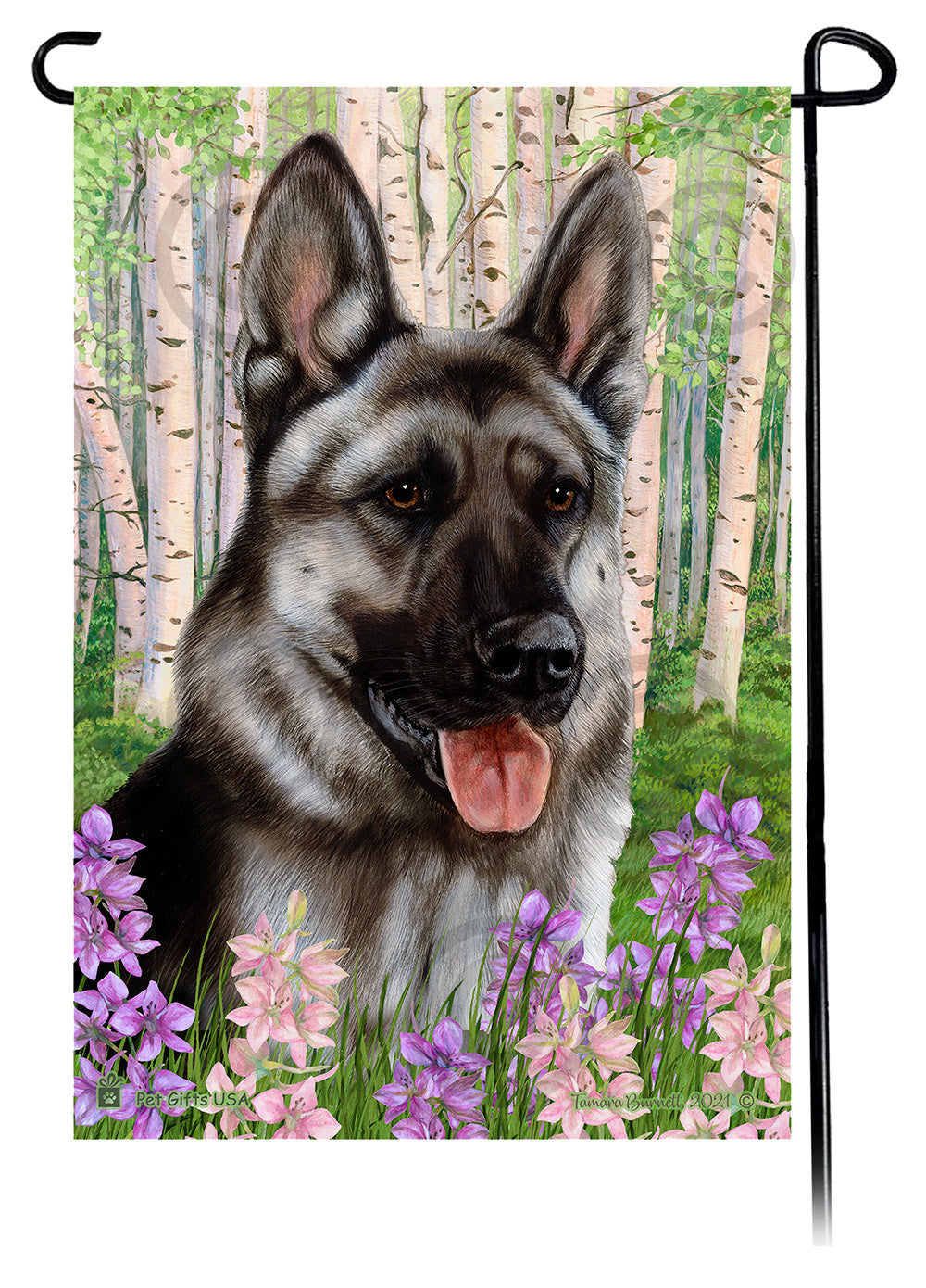 German Shepherd Spring Flowers - Garden Flag