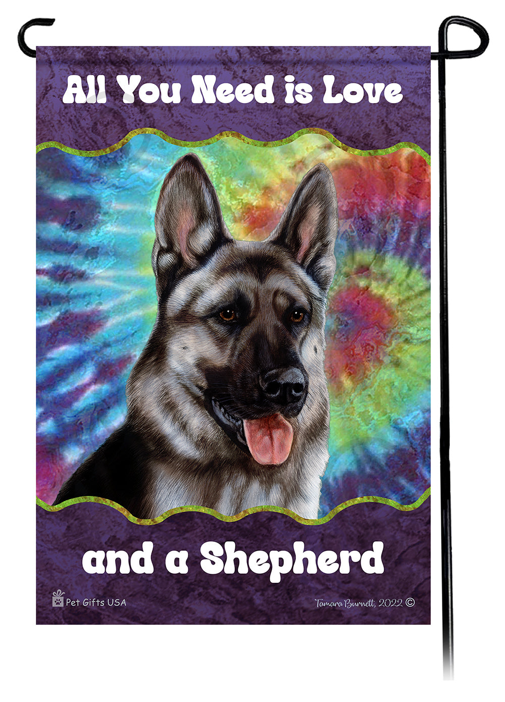 German Shepherd All You Need Is Love Garden Flag