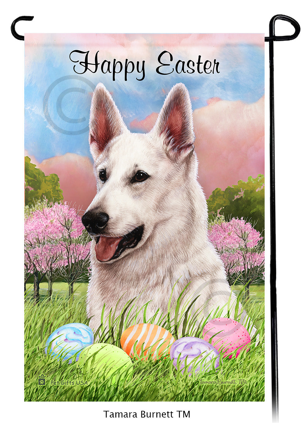 German Shepherd Happy Easter - Garden Flag