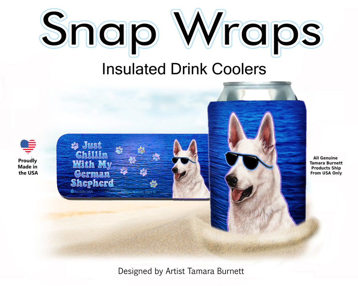 German Shepherd White Snap Wrap Cozy
