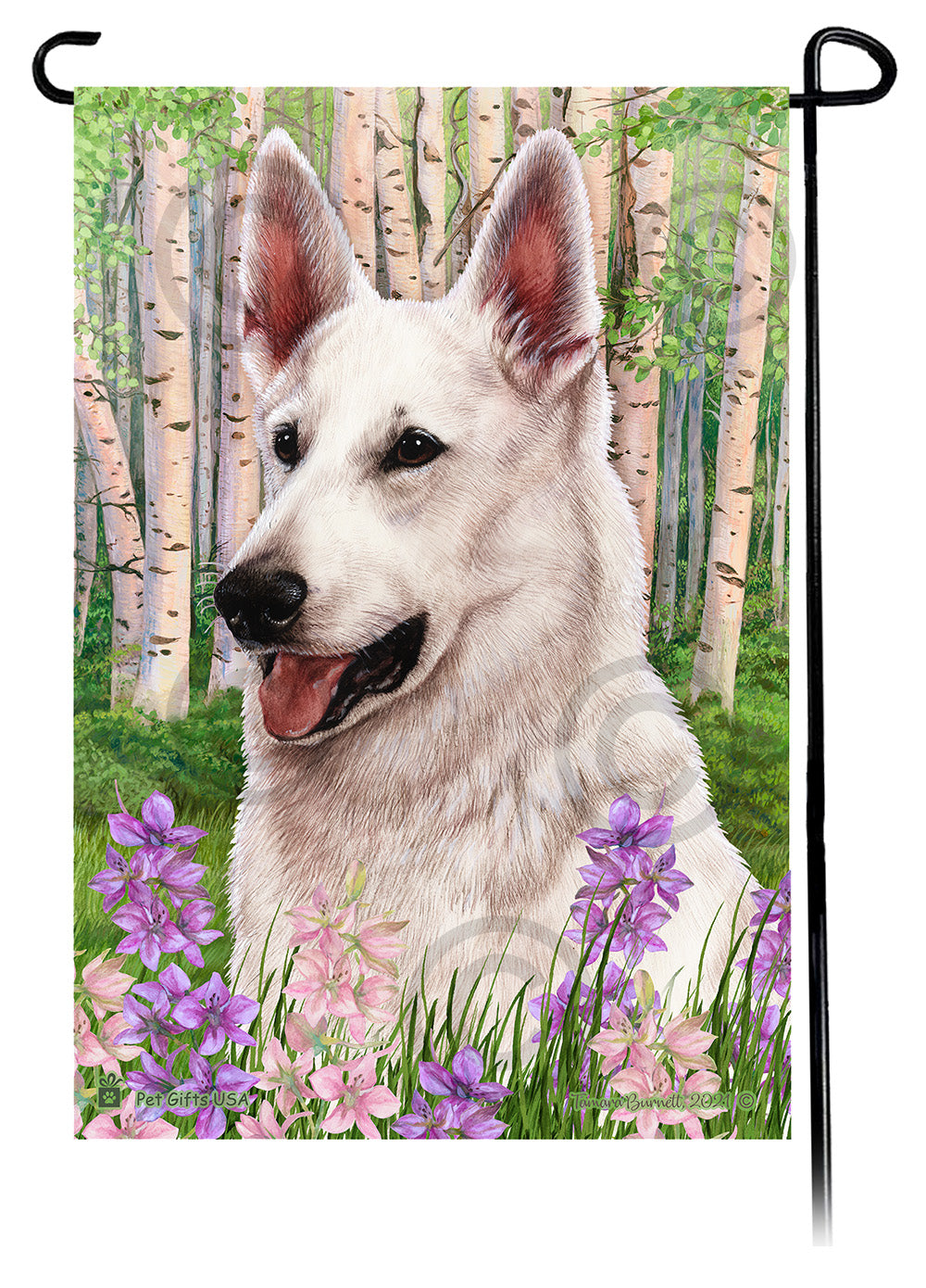 German Shepherd Spring Flowers - Garden Flag