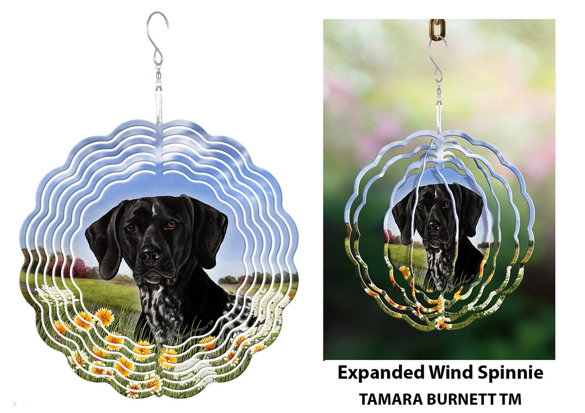 German Shorthaired Pointer Black Roan Wind Spinner