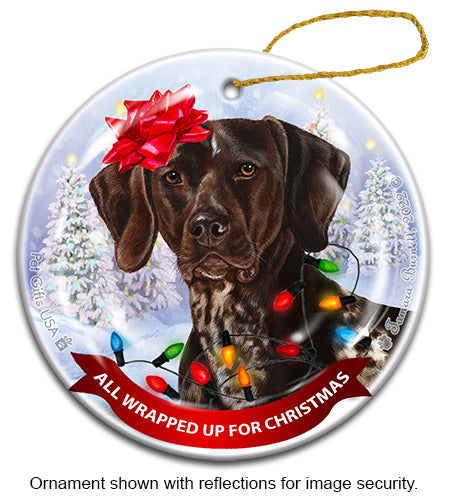 German Shorthaired Pointer All Wrapped Up Ornament