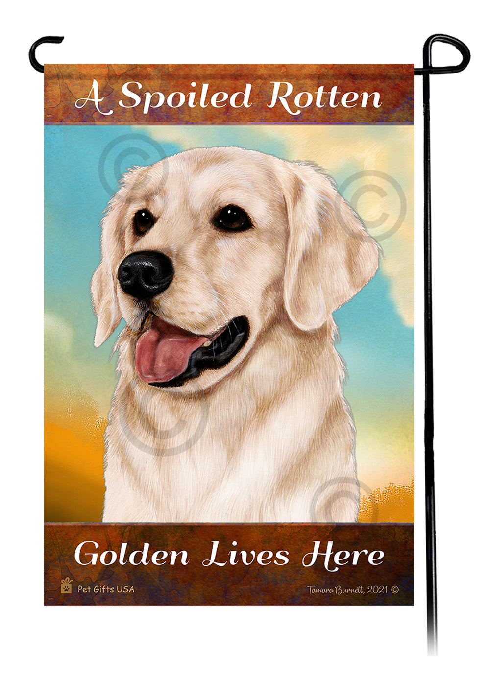 Golden Retriever Spoiled Rotten - Garden Flag