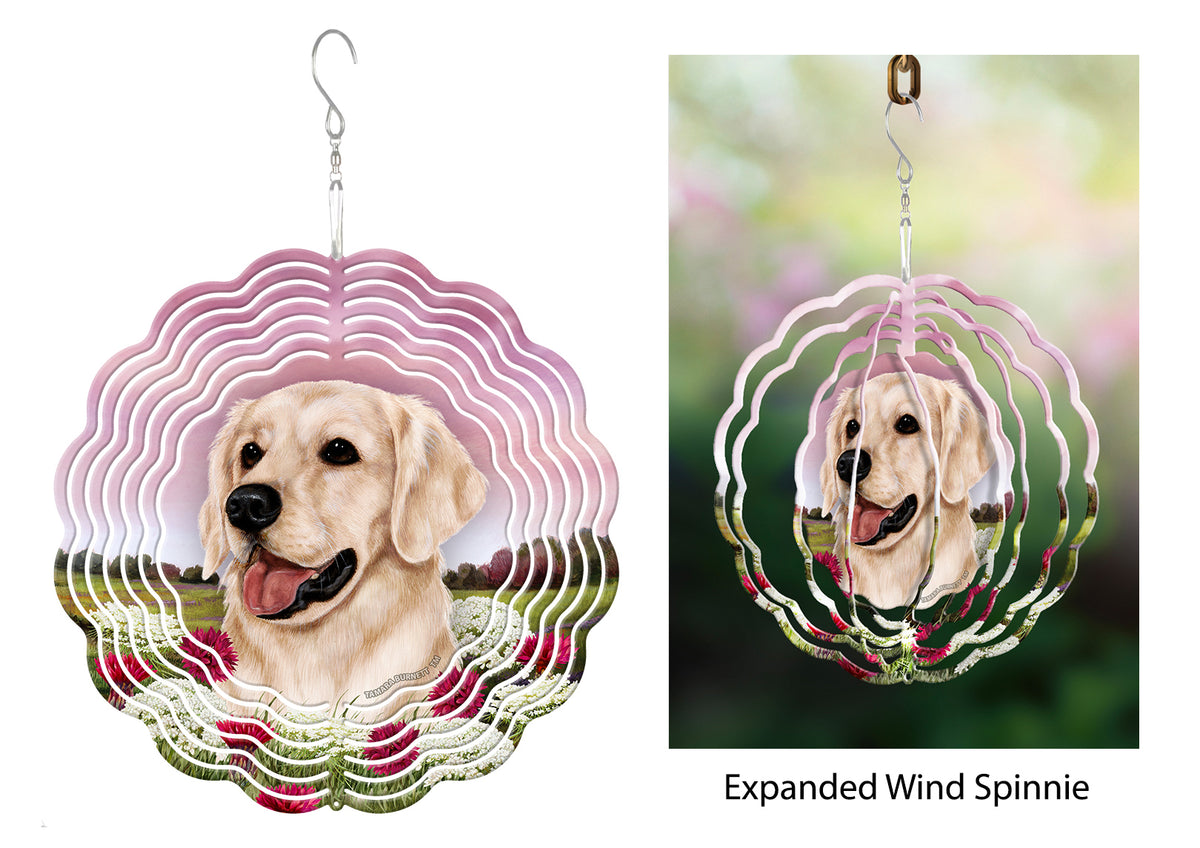 Golden Retriever White Wind Spinner