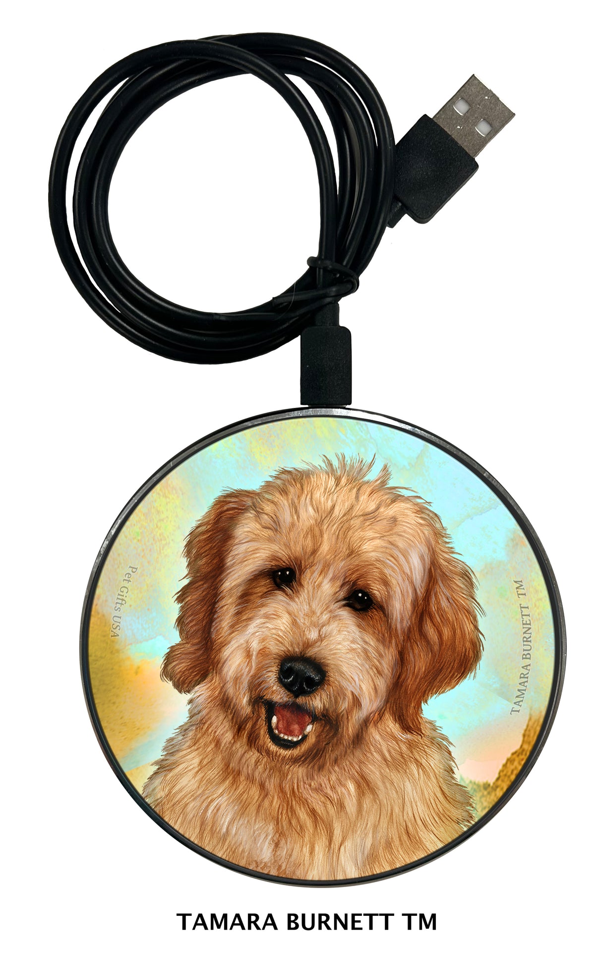 Goldendoodle Apricot Zoomies Wireless Charger