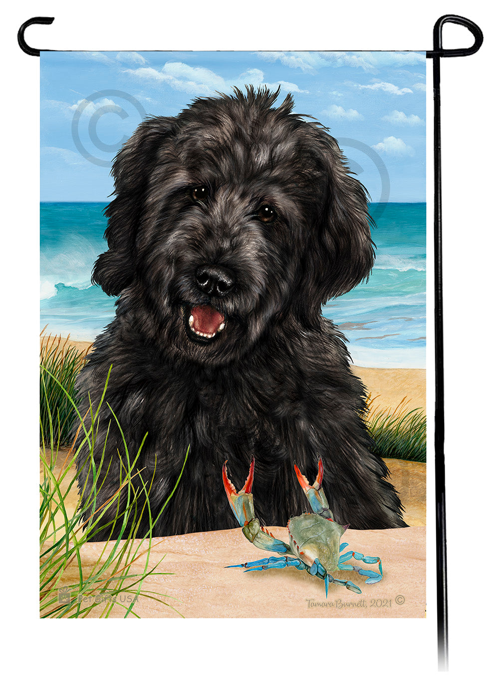 Goldendoodle Summer Flowers Garden Flag