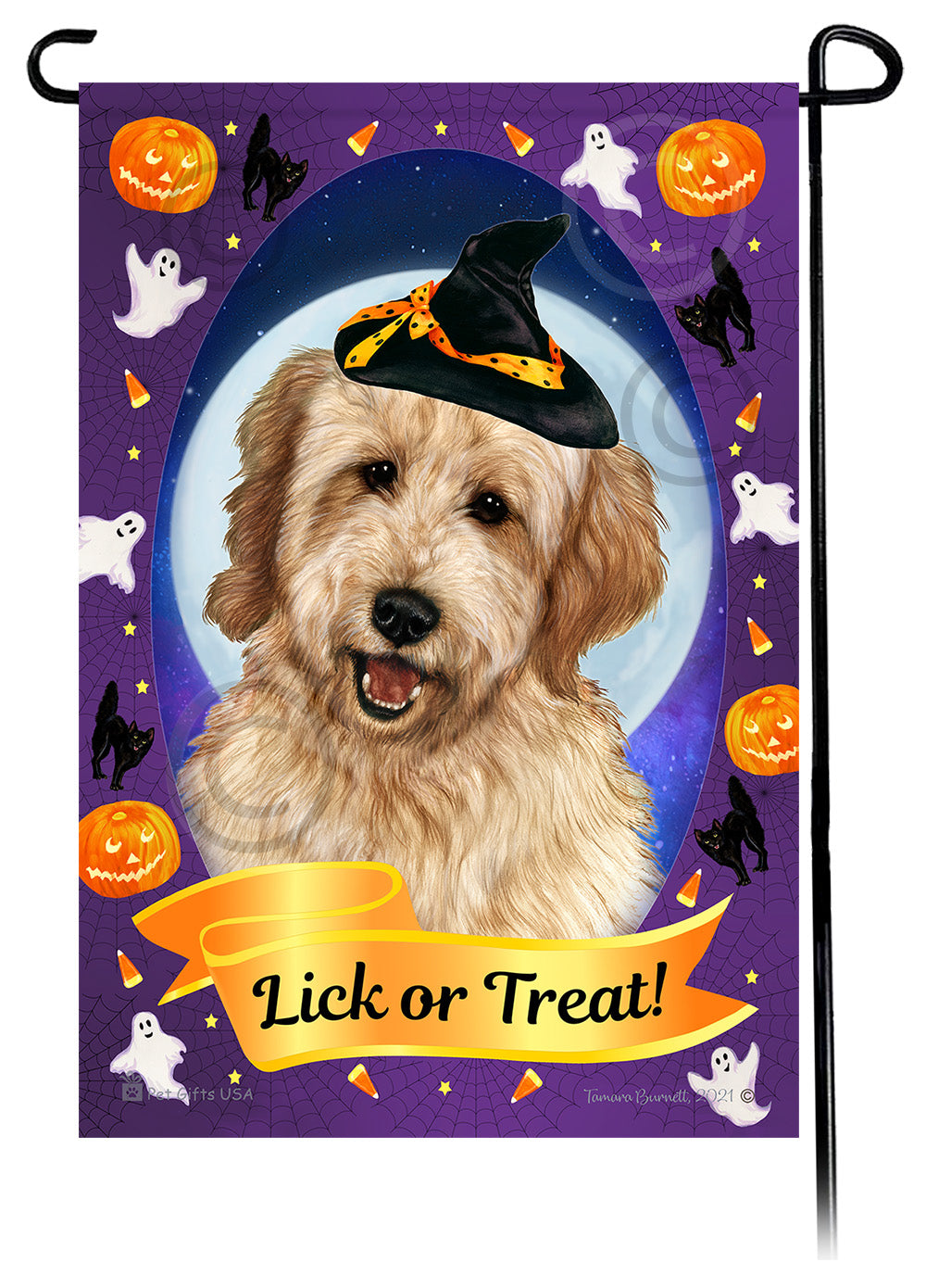 Goldendoodle Halloween Howls - Garden Flag