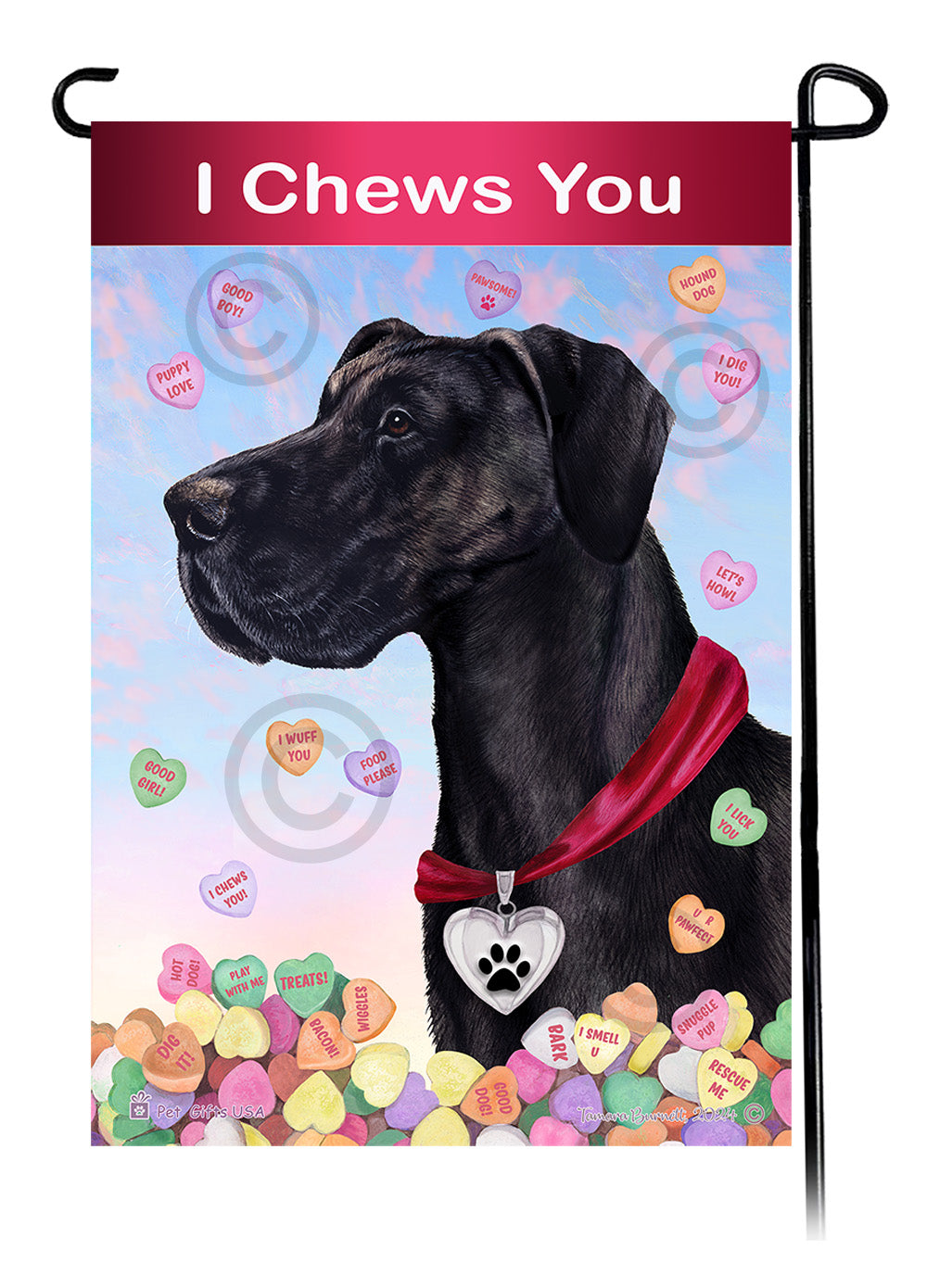 Great Dane Valentine Sweetheart - Garden Flag