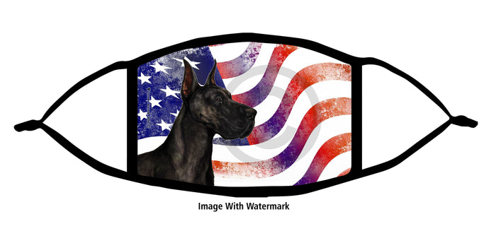 Great Dane (Black, Cropped) Face Mask