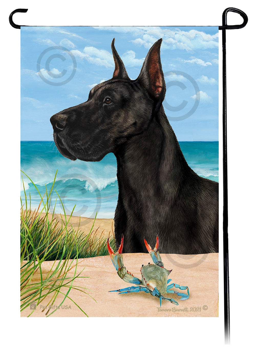 Great Dane Summer Flowers Garden Flag