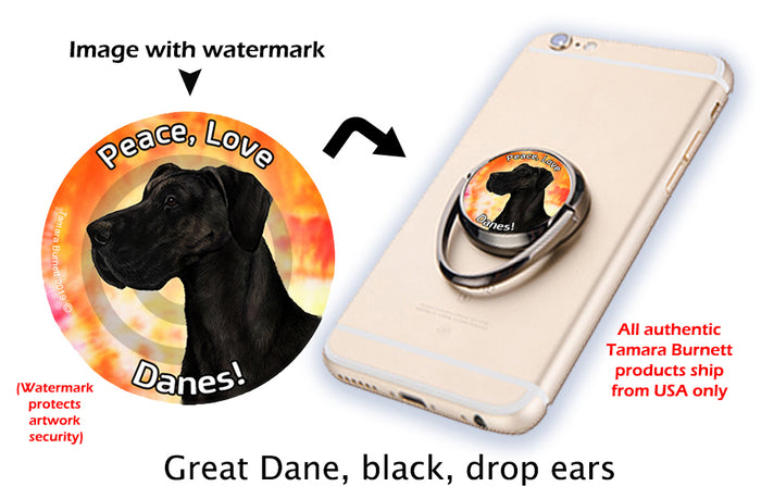 Great Dane Black Uncropped Phone Stand