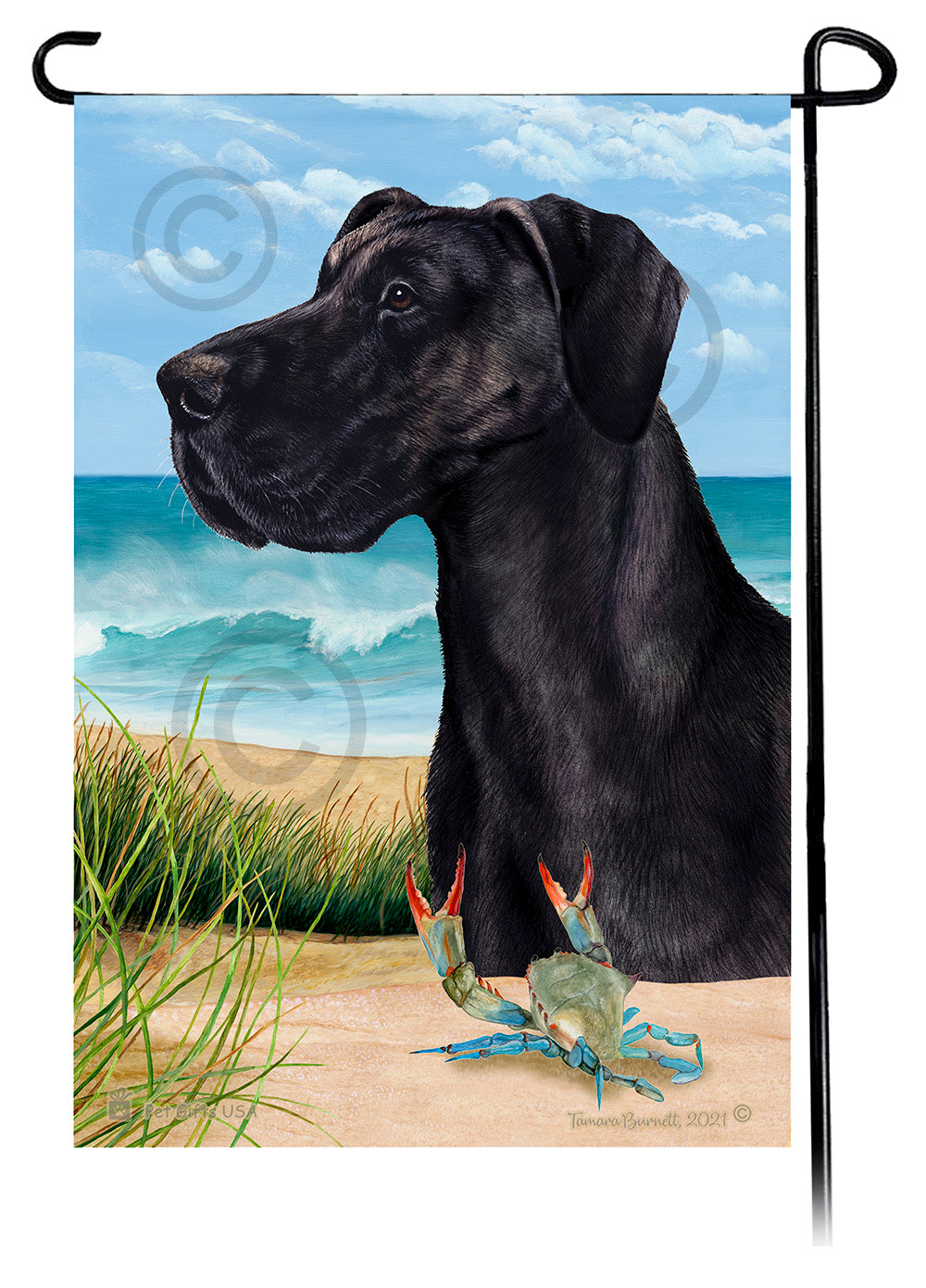Great Dane Summer Flowers Garden Flag
