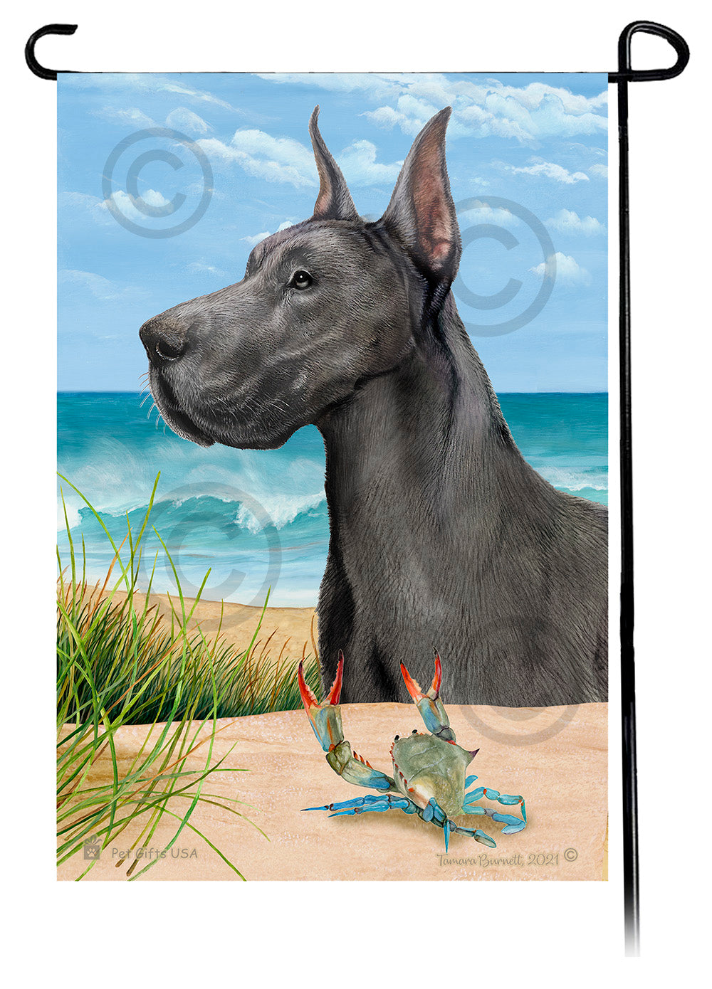 Great Dane Summer Flowers Garden Flag