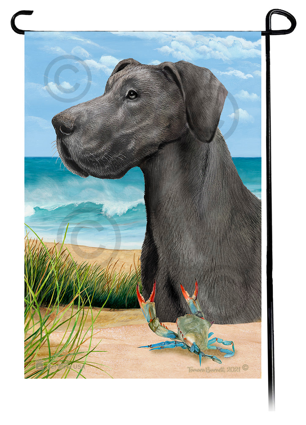 Great Dane Summer Flowers Garden Flag