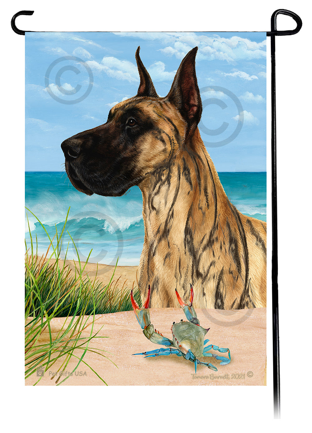 Great Dane Summer Flowers Garden Flag
