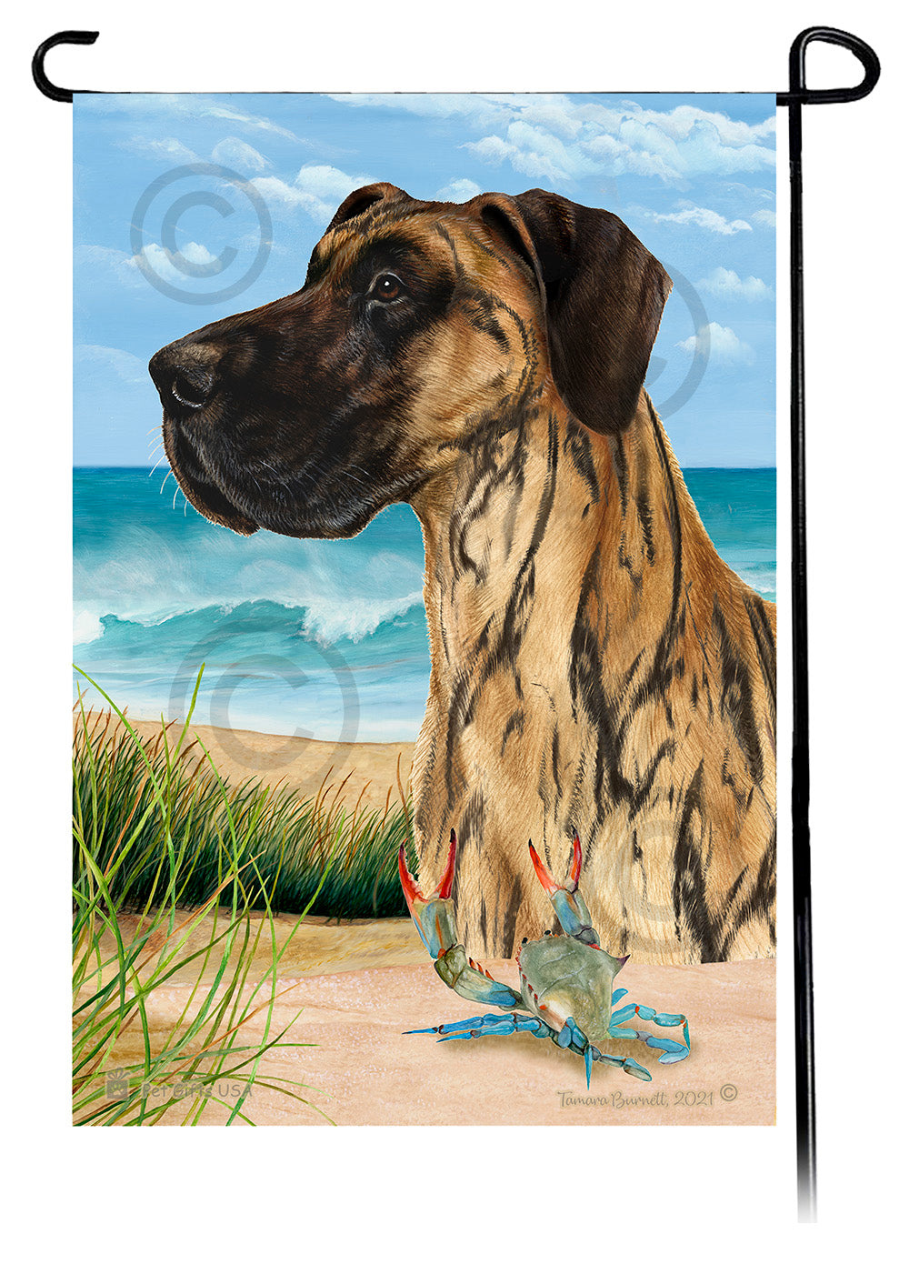 Great Dane Summer Flowers Garden Flag