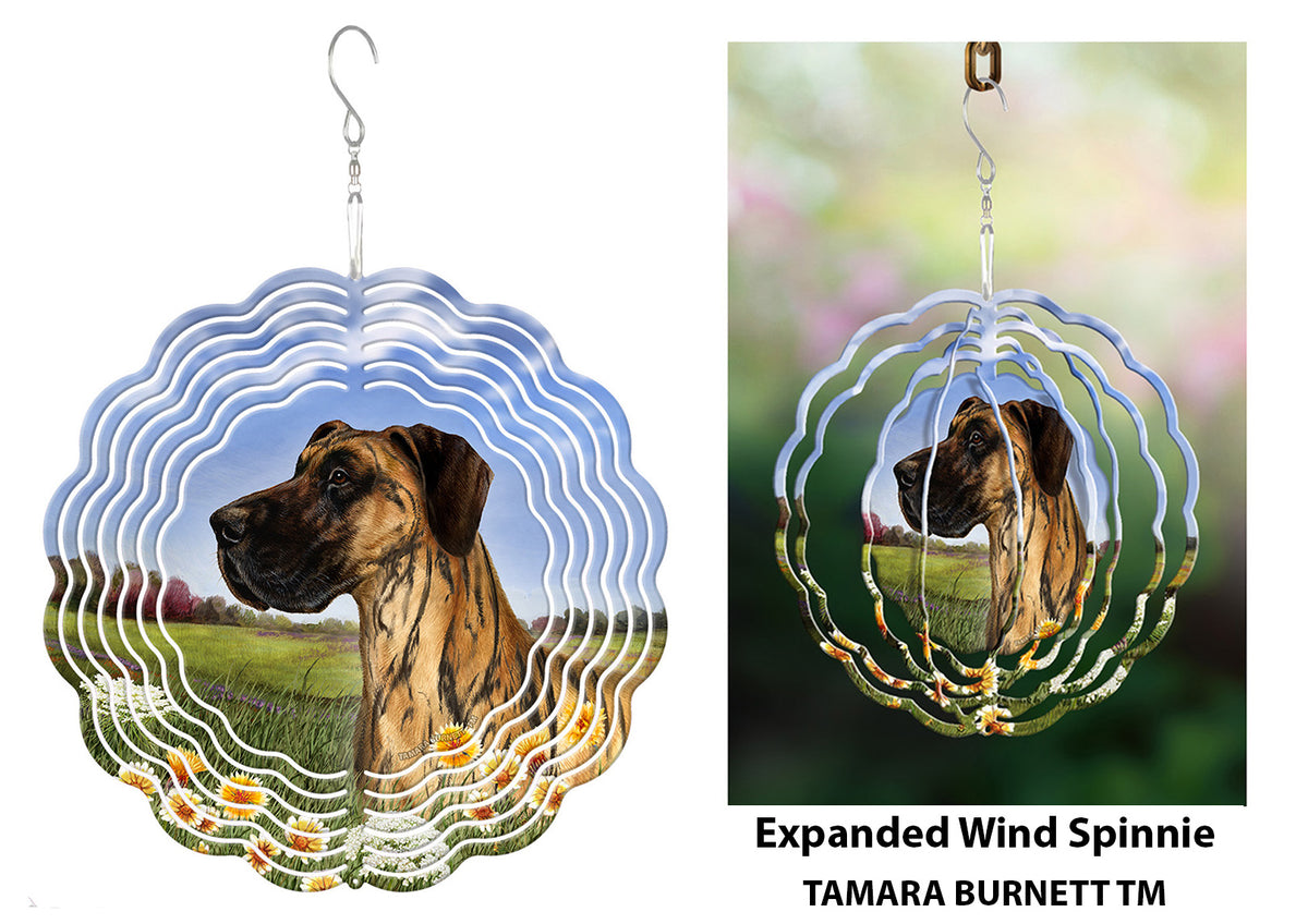 Great Dane Brindle Uncropped Wind Spinner