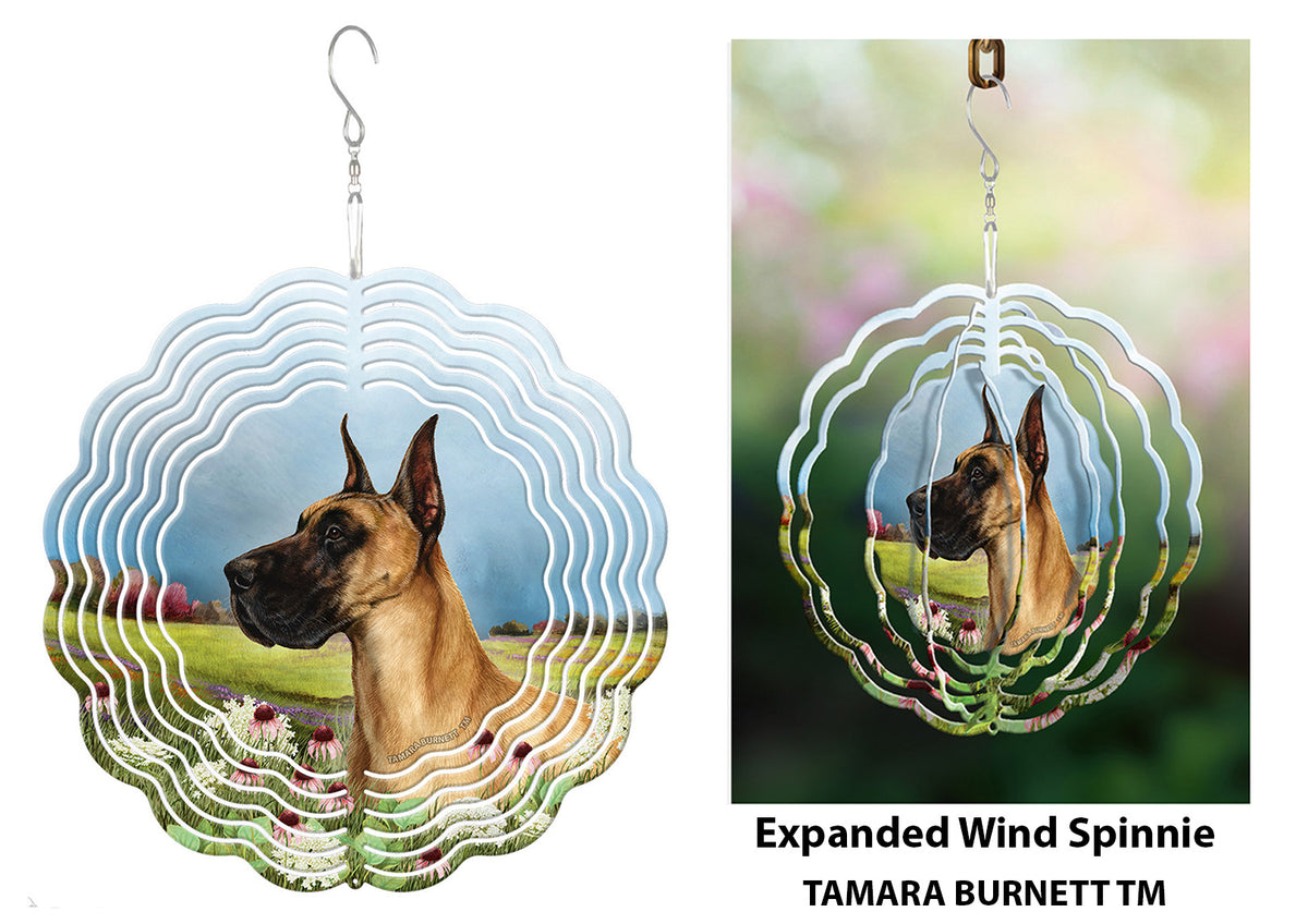 Great Dane Fawn Cropped Wind Spinner