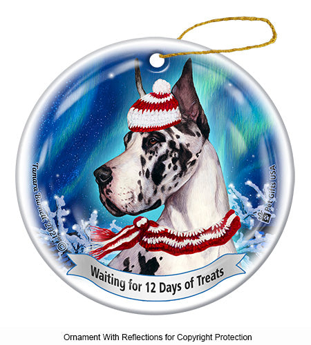 Great Dane Cropped Harlequin Ornament