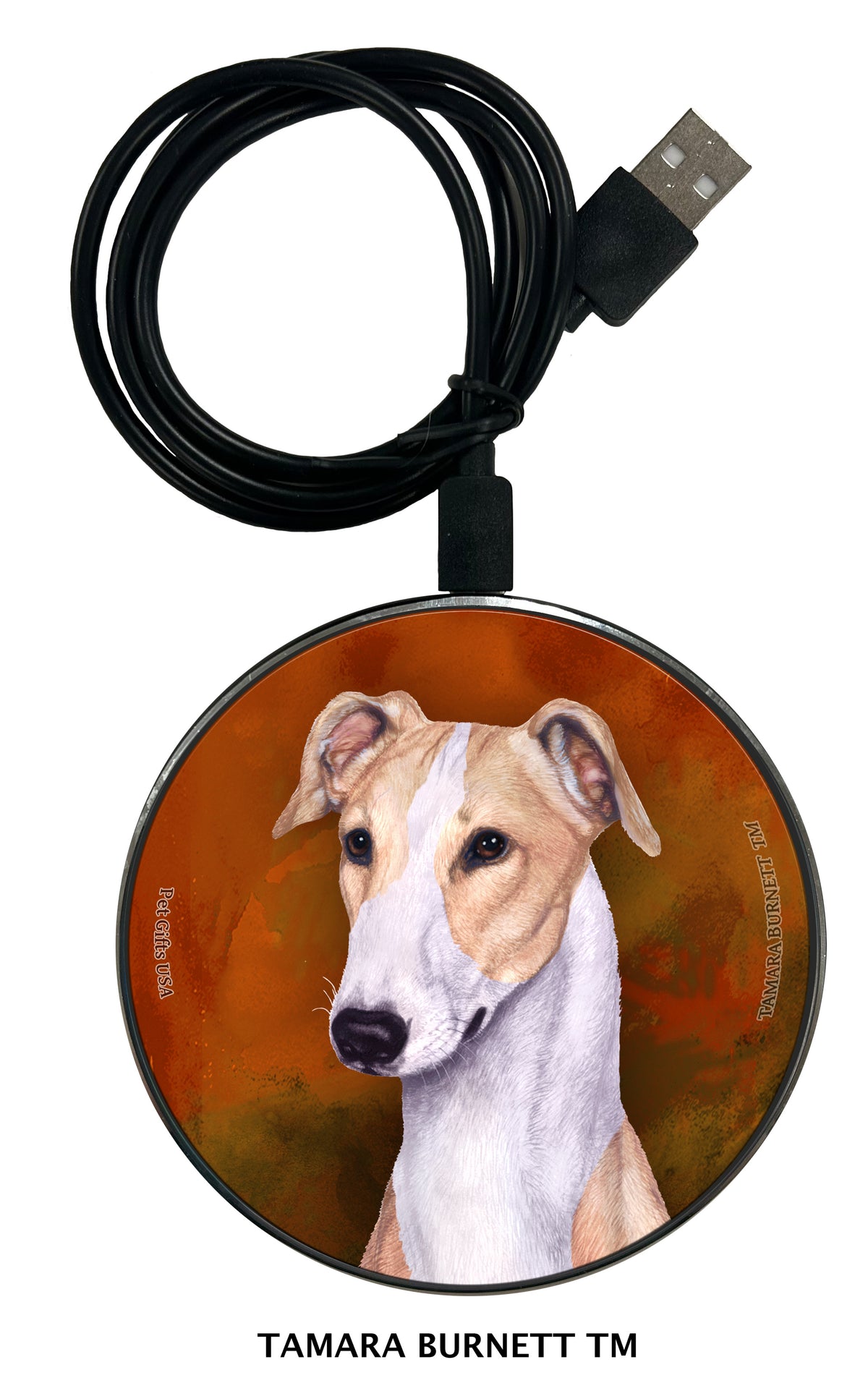 Greyhound Cream and White Zoomies Wireless Charger