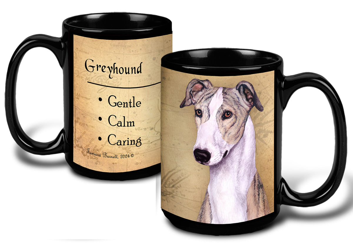Greyhound Fawn Brindle/White - My Faithful Friends Mug 15 oz