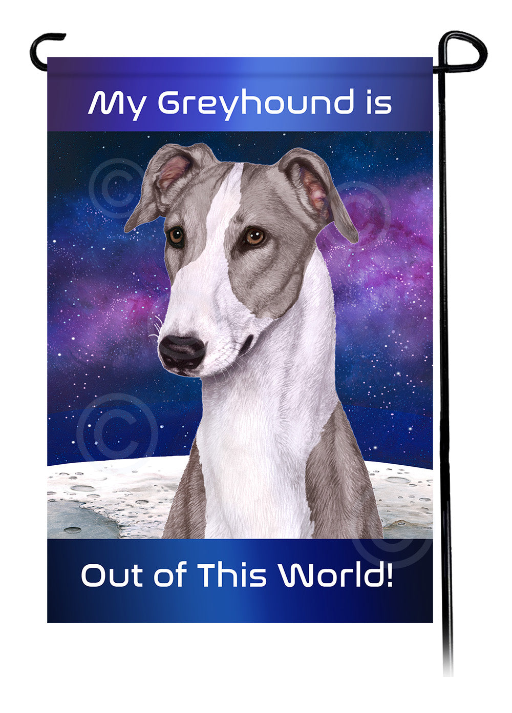 Greyhound Out Of This World - Garden Flag