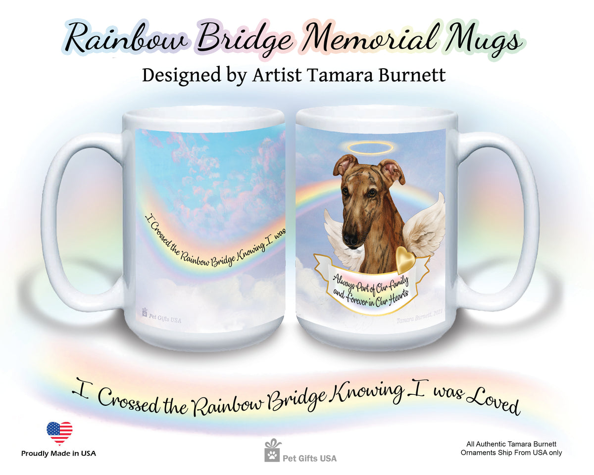 Greyhound Red Brindle Memorial Mug 15 oz