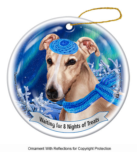 Greyhound Cream Ornament